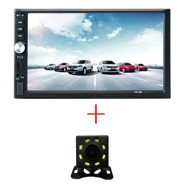 2 din автомагнитола coche recorder Bluetooth 2din 12 В плеер " HD сенсорный экран MP3 MP5 Авто аудио стерео TF USB FM Авторадио 7012b - Цвет: with camera 8 led