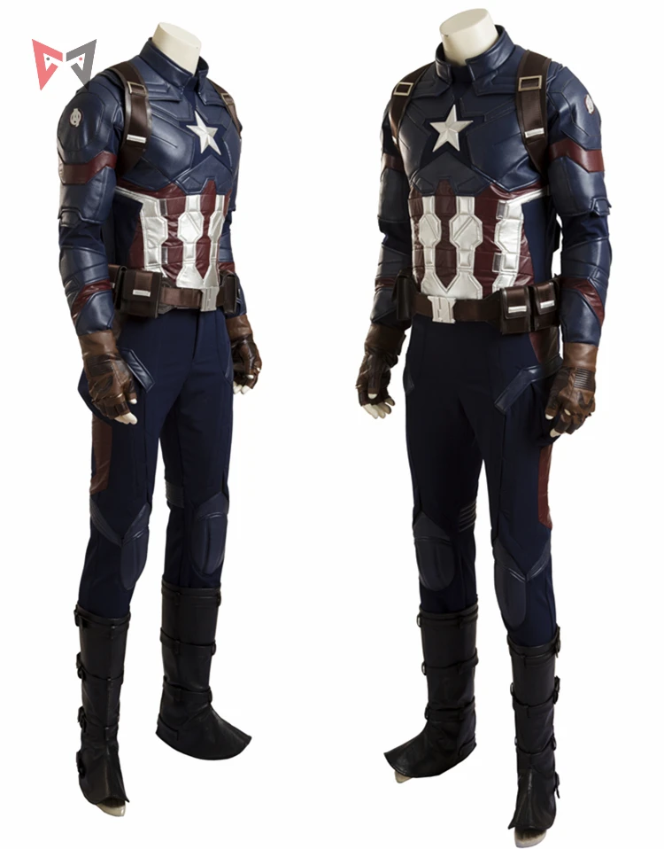 Капитан Америка: Civil War косплей Капитан Америка Косплей, карнавальный костюм Хэллоуин супергерой мужской кожаный костюм на заказ