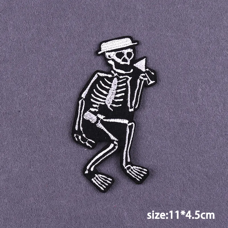 Description Picture 4 of itemPunk Skull Patches For Clothes Cool Characters Patches On Clothing Hippie Fashion Iron On Patches Sewing Accessories