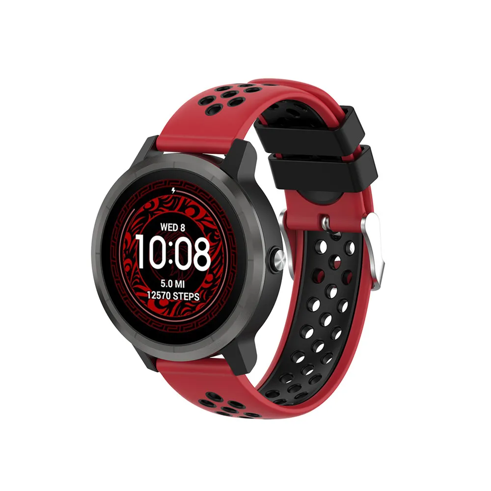 20 мм силиконовый браслет для Garmin Vivoactive 3/HR для Ticwatch 2/E/C2 для samsung gear R600/Galaxy Watch R815 Смарт-часы