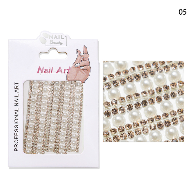 Luxurious Nail Crystal Chains NICE French Wide Lines AB Arbitrary Cut Charms Rhinestones Glass Belt Nail Art Gemchain 3D