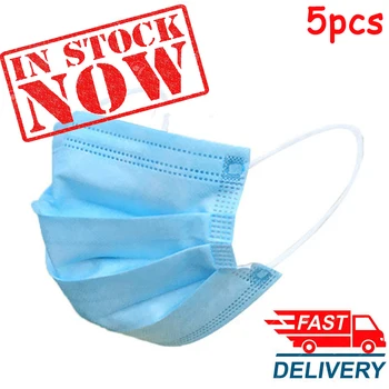 

Home Shaped Towel Clean Wipes Anti-virus Masks 3 Layers Disposable Masks 5Pcs Dust-proof Sterile Hygienic Portable Non Woven