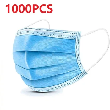 

1000PCS High Standard Mask Set Disposable Earloop Face Mouth Masks 3 Layers Anti-Dust Mask Safe Breathable Mouth Mask