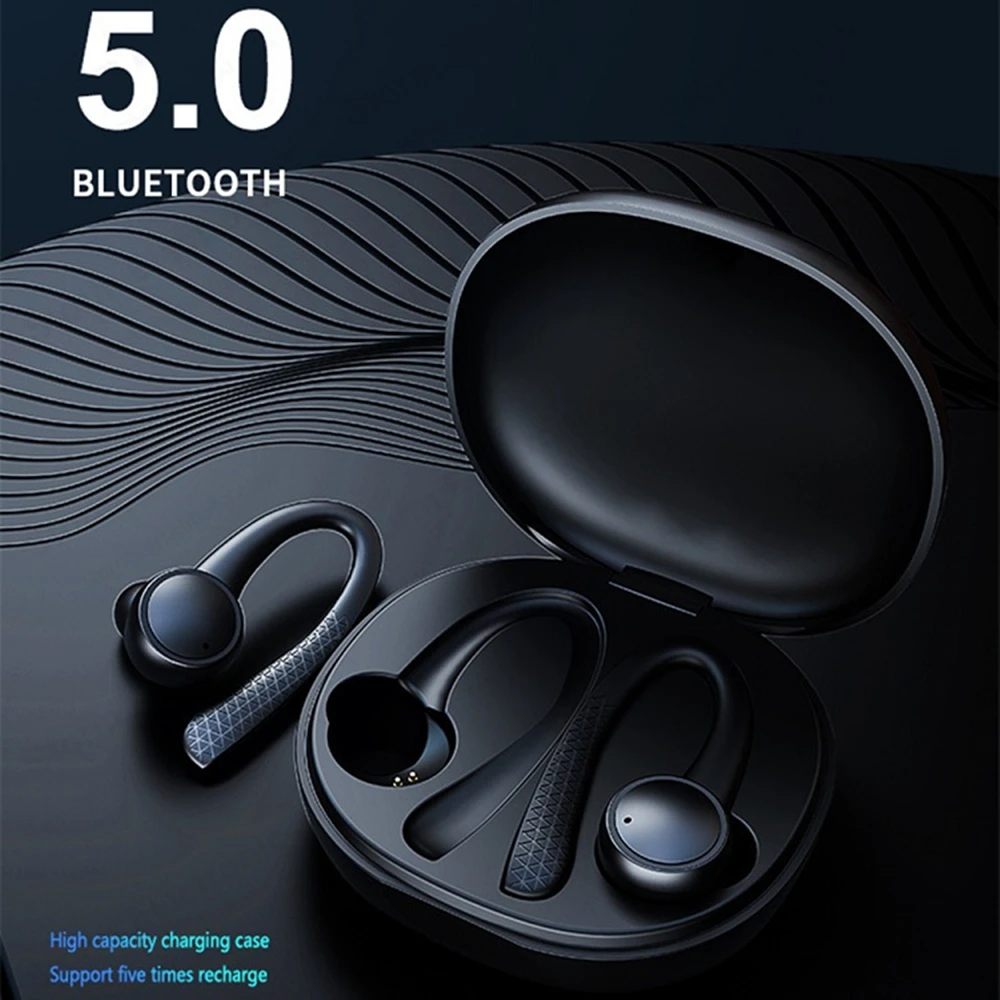 Bluetooth-гарнитура Беспроводные спортивные наушники TWS Bluetooth 5 0 с ушным крючком для