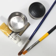 Легкие чистые студенческие художественные принадлежности лопатка из нержавеющей стали с одним двойным отверстием в форме барабана инструменты школьные принадлежности для покраски резервуар для масла