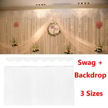 

White Sheer Silk Cloth Drapes Panels Hanging Curtains Photo Backdrop Wedding Party Events DIY Decoration Textiles 3/4x6m