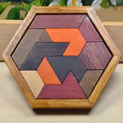 Бесплатная доставка Детские Пазлы Деревянные Игрушки Tangram/головоломки доска из 2 предметов комплект, дерево геометрический Форма