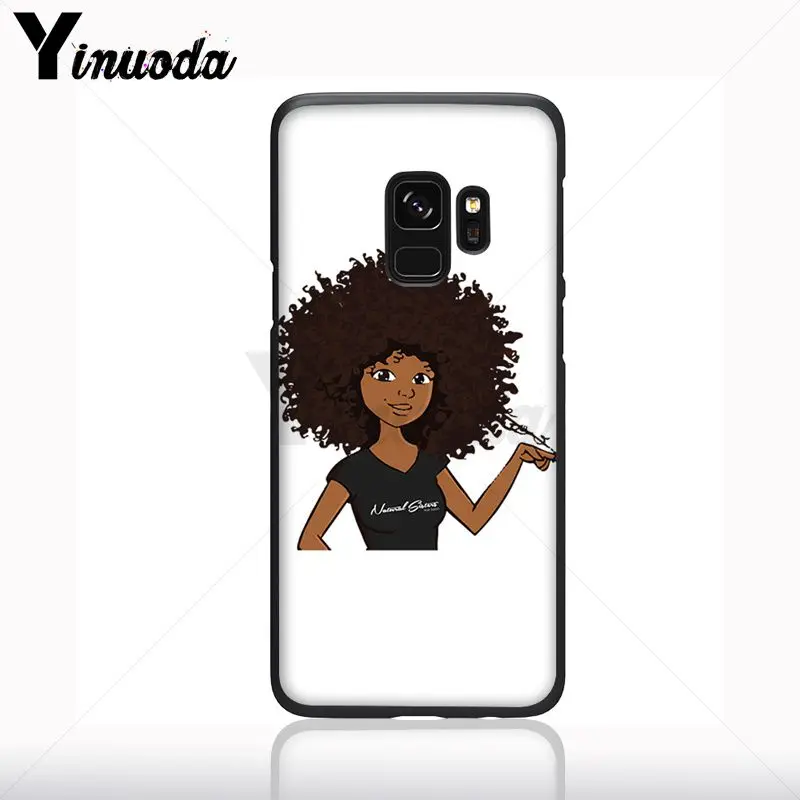 Queen Afro Gadis Hitam Melanin Poppin Lembut Ponsel Case untuk Samsung Galaxy S10plus S9 S8plus S10E A50 A10 A70 Kasus Ponsel
