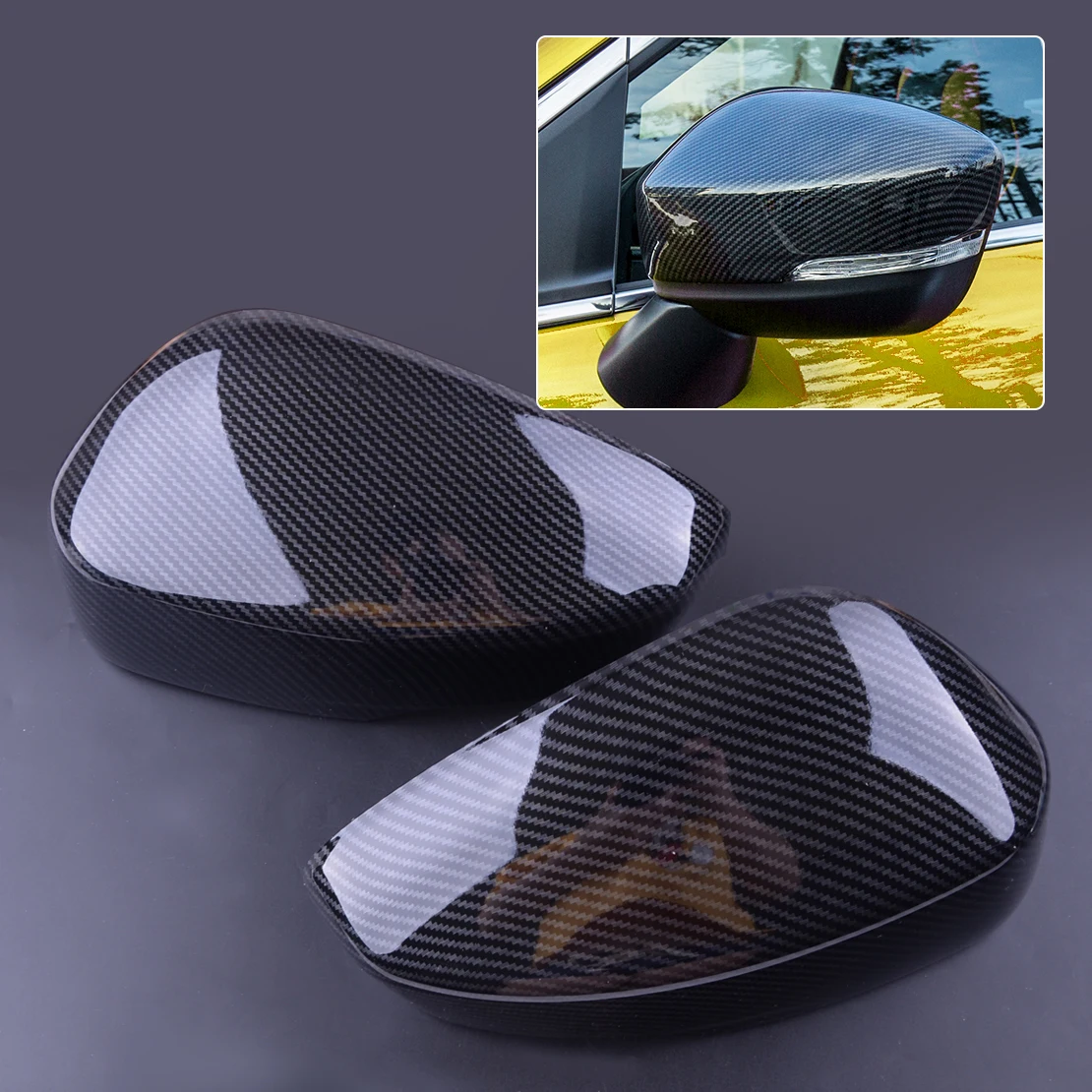 

ABS Carbon Fiber Style Black Car Side Wing Mirror Cover Trim Caps Shell Replacement Fit for Mitsubishi Eclipse Cross 2018 2019