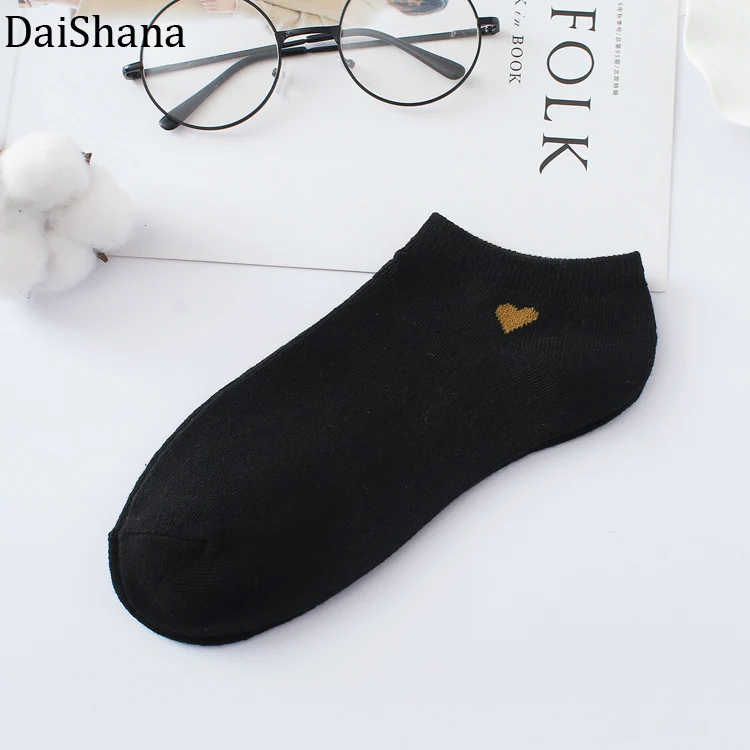 Black 1 пара, весна, Новое поступление, женские носки Kawaii, модные, для девочек, короткие носки хлопковые с забавным, повседневные, яркие цвета, дышащие носки skarpetki - Цвет: Black