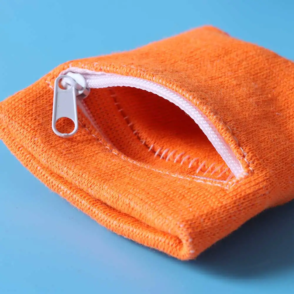 Sports Wristband With Zipper Pocket Multi-colored Purse Bag Wrist Protection Band Outdoor Sport Running Cycling Gym Key Pocket