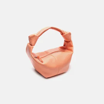 

Women Early Autumn Niche New Knot Portable Dumpling Hobos Bag Candy Color Cloud Soft Vegetable Basket Hand Bag AEX4