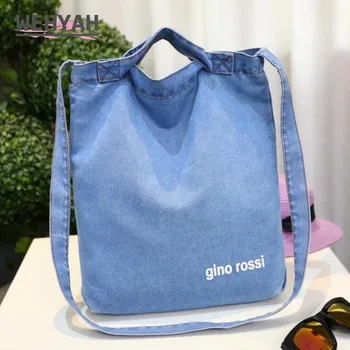 

Wahyah Denim Handbag Crossbody Bags for Woman 2019 Messenger Bags Denim Rucksack Bag Casual Jeans Bags Protable Female sac ZY003