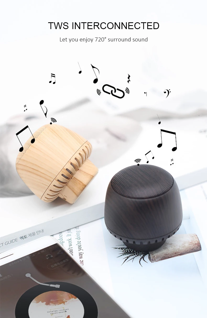 Беспроводной Bluetooth динамик CHIYI Водонепроницаемый мини Bluetooth динамик деревянный гриб дизайн открытый портативный стерео сабвуфер
