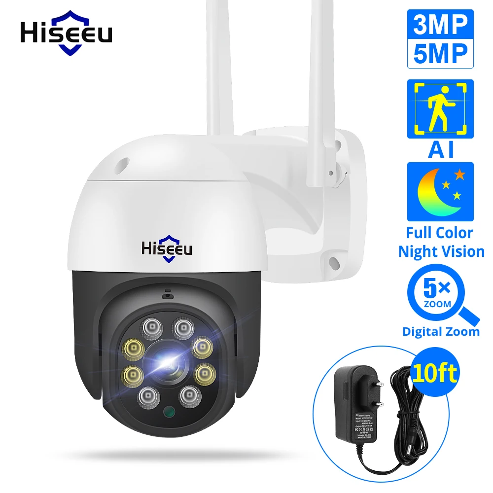 Hiseeu 2MP 3MP 5MP Speed Dome Wireless WIFI Camera 2MP 3MP Outdoor 5x Digital Zoom PTZ IP Camera Audio CCTV Surveillance 1
