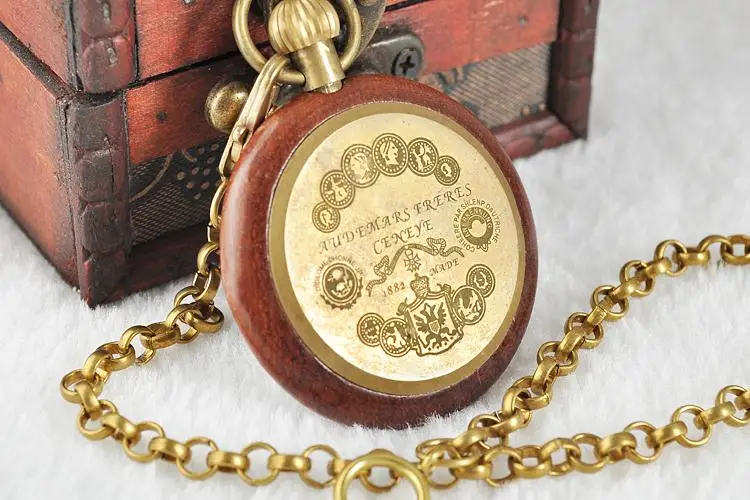New-Steampunk-Retro-Archaize-Wood-Bronze-Roman-Num-Pendant-Mechanical-Pocket-Watch-Men-Women-P1134