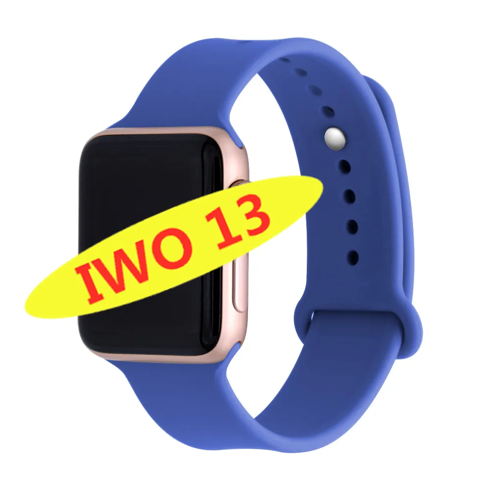 Умные часы IWO 13 1:1 series 5 44 мм PK IWO 10 11 12 для apple iPhone 11 max IOS Android phone smartwatch человек ip68 водонепроницаемый - Цвет: gold blue