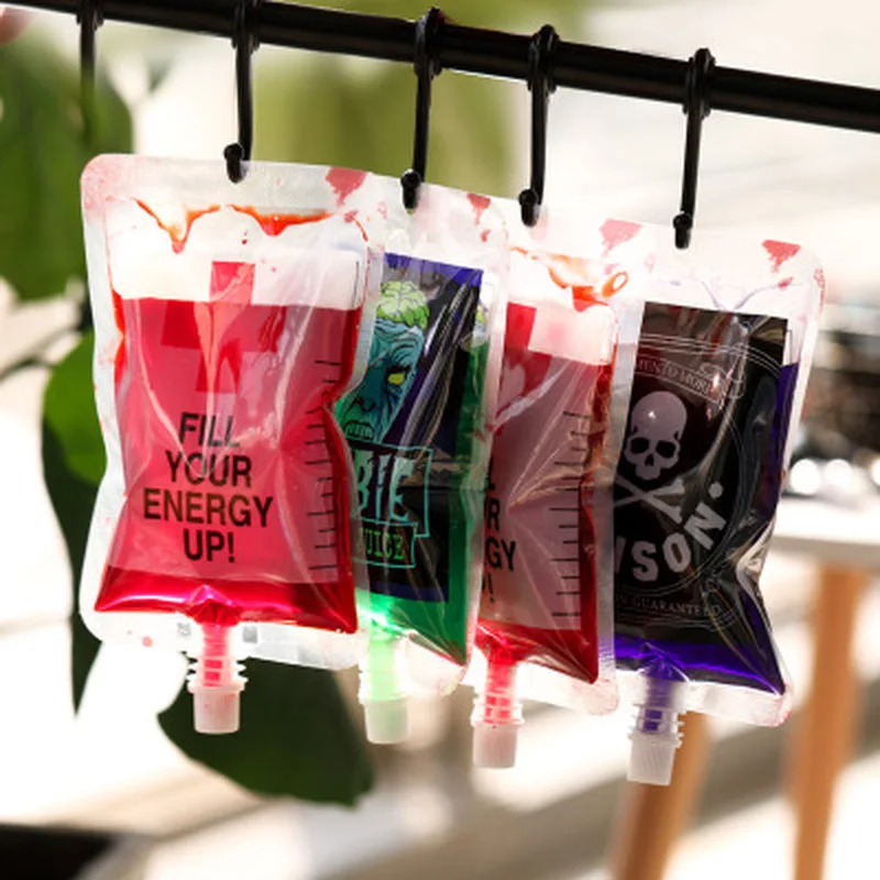 5Pcs Halloween Drink Container Bag Vampire Blood Pouch Cosplay Props Zombie Beverage Drinks Bags Food Class Water Bottle Decors | Дом и сад