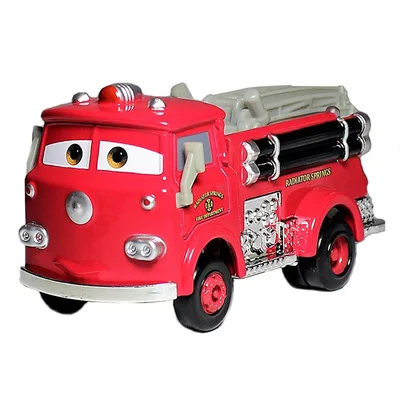 Disney Pixar Cars 2 3 Red Fire Truck Пожарная машина Король Джексон Металлический сплав Модель
