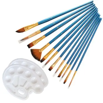 

14pcs/set Artist Paint Brush Nylon Hair Watercolor Acrylic Oil Painting Palette WXTA