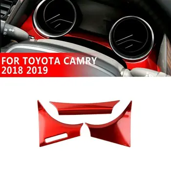 

3pcs Meter Cover Trim For Toyota Camry 2018-2019 Red Steel Car Dashboard