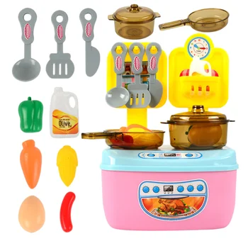 

1 Set Cooking Toy Set Unisex Cooking Toy Kit Educational Simulated Kitchen Toy Kit Cartoon Kids Playing House Kitchen Toy Kit fo