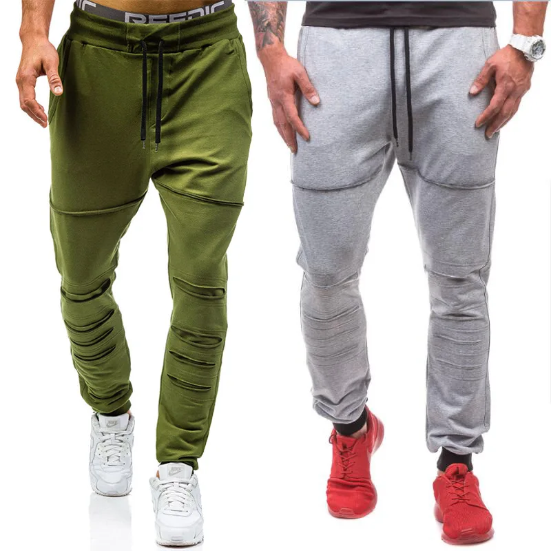 

Large Size Large Size Trousers Men with Holes Double Pocket Design Men's Casual Sports Pants 3408-