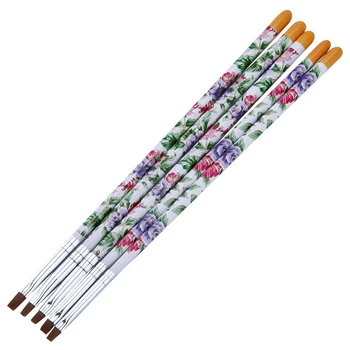 

Monja 5Pcs Floral Pattern Manicure Flat Top French Painting Brush Pen Manicure Tool Kit