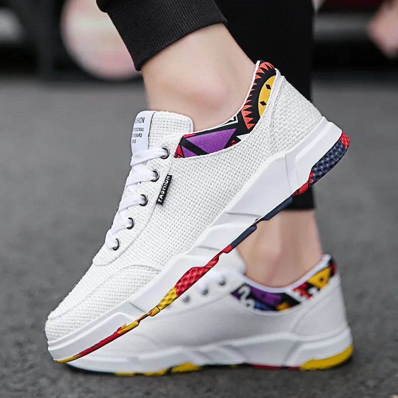 High Quality Classic Men Canvas Shoes Autumn Print Flats Vulcanized Shoes Factory Outlet Sneakers New Casual Sports Shoes