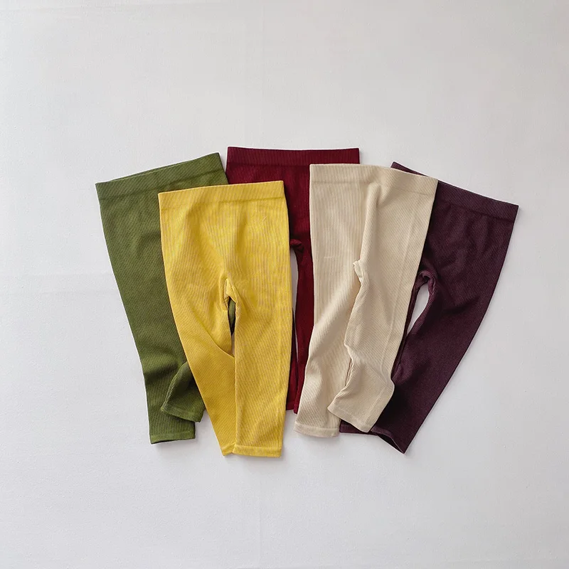 

MILANCEL baby leggings solid leggings for girls Korean style boys skinny leggings