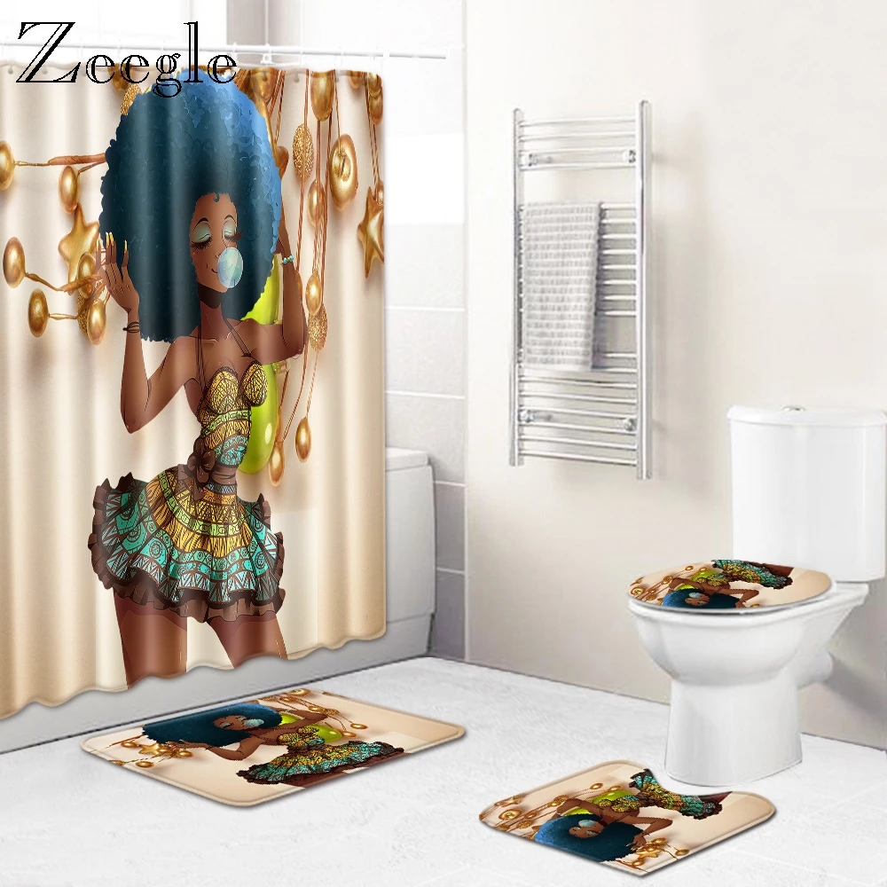 Zeegle Bathroom Mat Set Modern Toilet Mat Set Non-slip Soft Bath Floor Rug Water Absorption Toilet Foot Rug Lid Toilet Cover