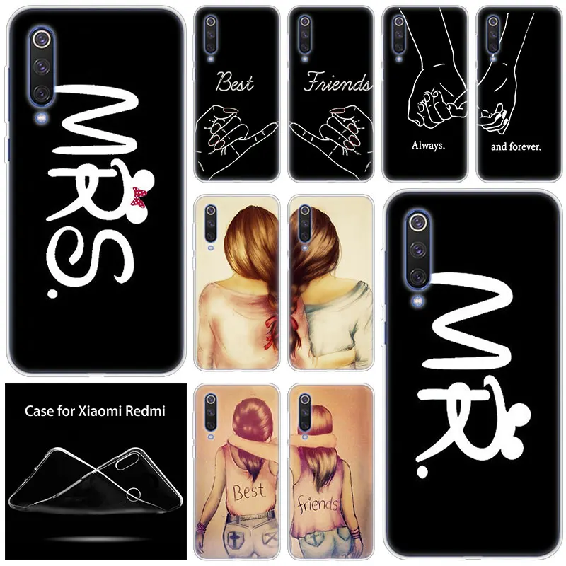 

Silicone Case Best Friends BFF Matching for Xiaomi Mi CC9E 9SE 9T 8 Pro A2 A3 Lite 8SE A1 5X 6X Mix 3 2S Play Pocophone F1 Cover