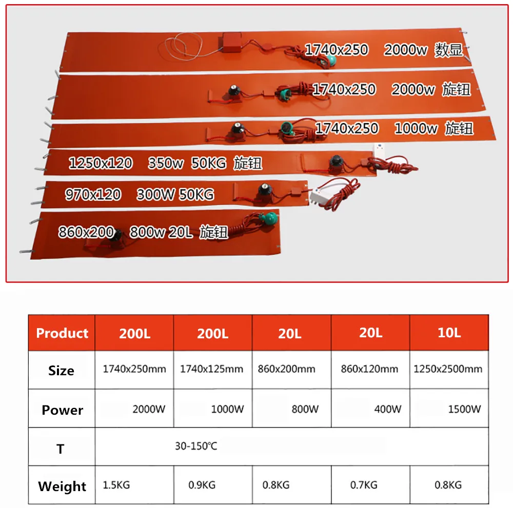 Размер настраиваемый DIY масляный барабан силиконовый нагревательный ремень силиконовый резиновый нагреватель масляный газовый бак нагреватель Y