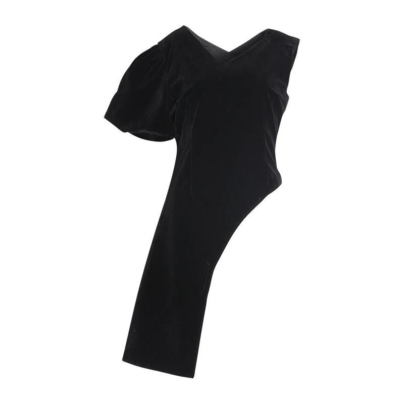 TWOTWINSTYLE Асимметричная элегантная женская рубашка с v-образным вырезом и пышными рукавами, Асимметричные Длинные летние блузки, Женская мода, новинка