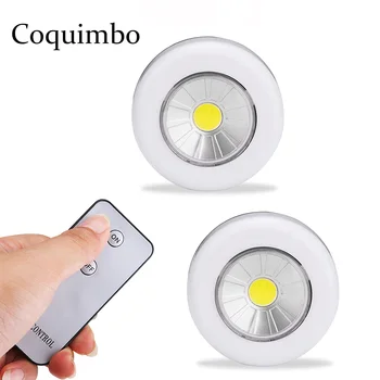 

Wireless Night Light Remote Control LED Under Kitchen Cabinets Lights Lamp LED Puck Lights For Close Wardrobe Stair Hallway