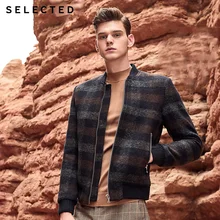 Отборная зимняя короткая шерстяная клетчатая куртка | 418427550