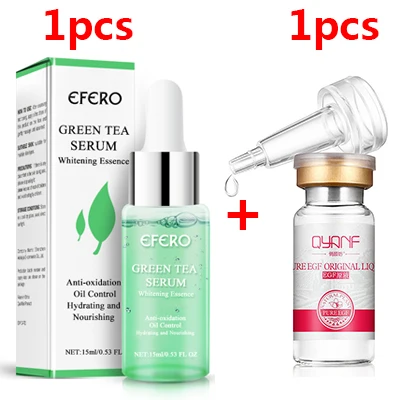 2Bottle Зеленый чай эссенция EGF восстанавливающая сыворотка для лица Антивозрастная сужающая поры увлажняющая сыворотка для ухода за кожей лица отбеливающий крем для кожи - Вес нетто: 2Bottle