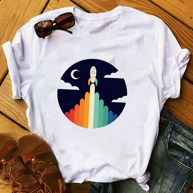 2020 Spring Summer Mountain Travel Fox Clothing Print Lady Womens Top Ladies Graphic Female  T Shirt T-shirts Tee T-Shirt