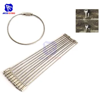 

diymore 10PCS/Lot Stainless Steel Keychain 150mm Cable Wire for Outdoor Hiking Camping Climbing
