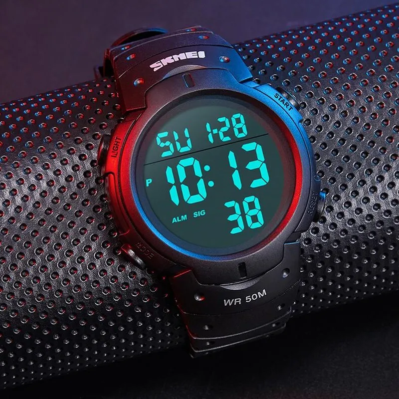 SKMEI-relojes militares de lujo para hombre, pulsera Digital LED  electrónica, resistente al agua, para deportes