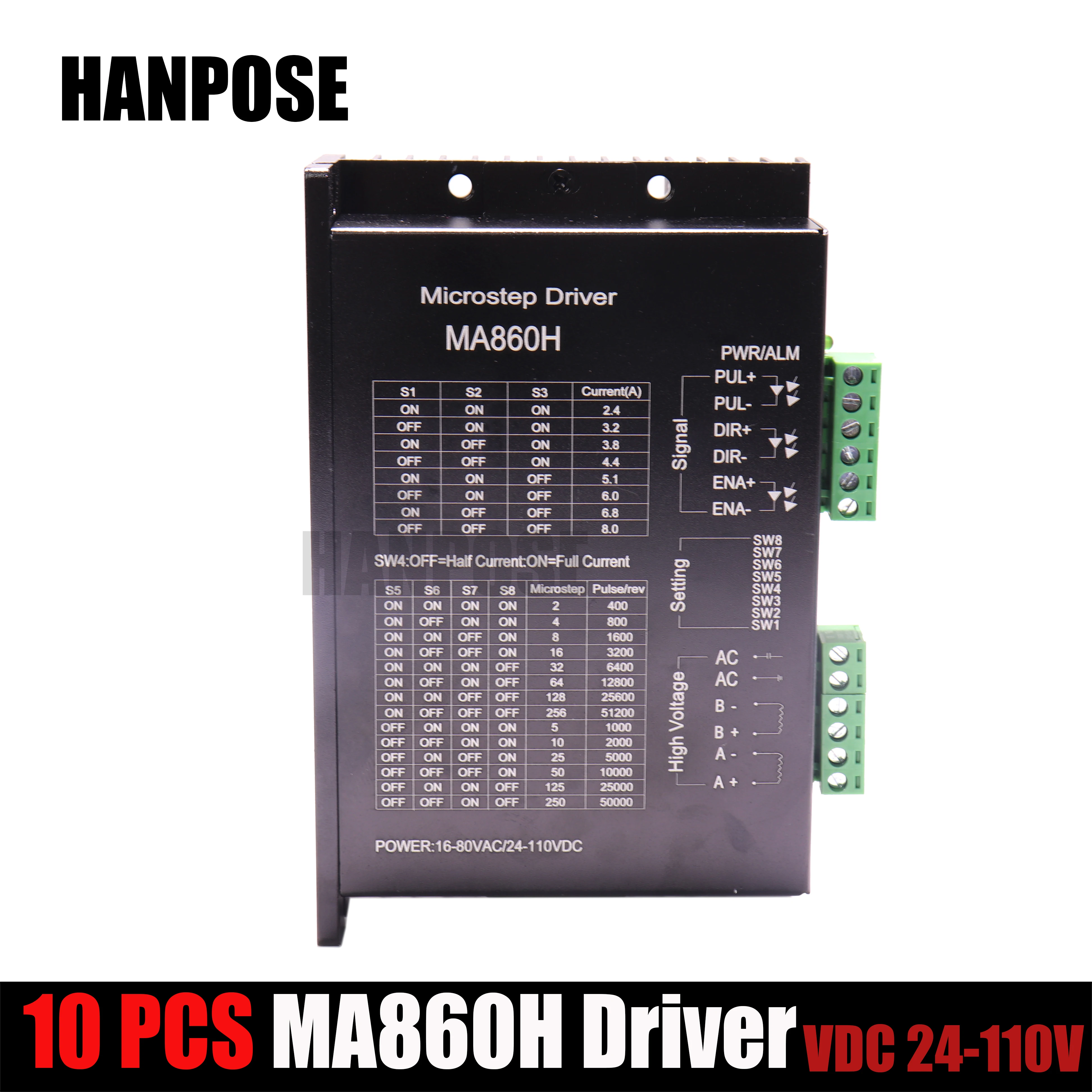 10 шт. Драйвер шагового двигателя 2,4 AController MA860H 2-фазный цифровой шаговый двигатель Driver110V для 57 мотор с последовательным возбуждением