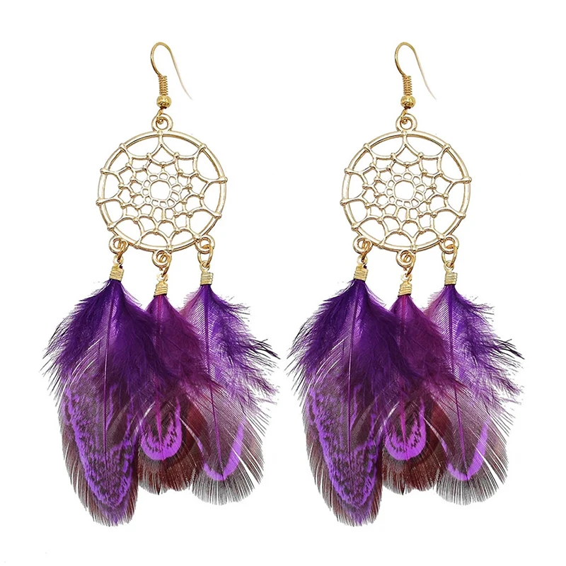 Fancy Hollow Dream Catcher Leaf Feather Shiny Crystals Drop Dangle Earrings For Women Party Jewelry Korean Hanging CZ Earrings