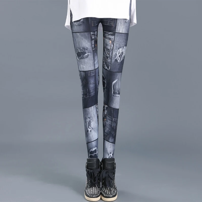 

2020 Women push up cotton Pencil Pants Sexy Women Printing Fitness leggins Fashion Slim legins High Waist Leggings Woman Pants