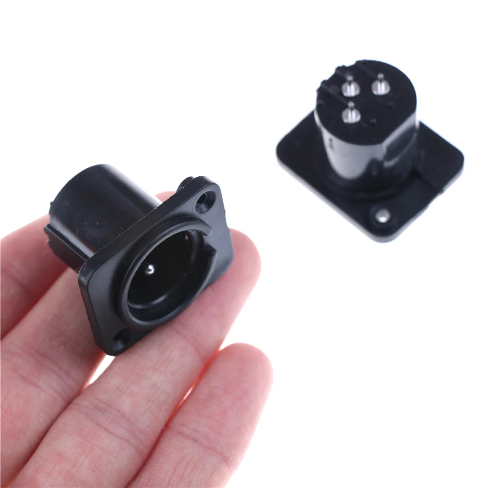 

2pcs XLR Socket 3Pin XLR Male Socket Panel Mount Chassis 3Pins Square Shape XLR Connector Adapter