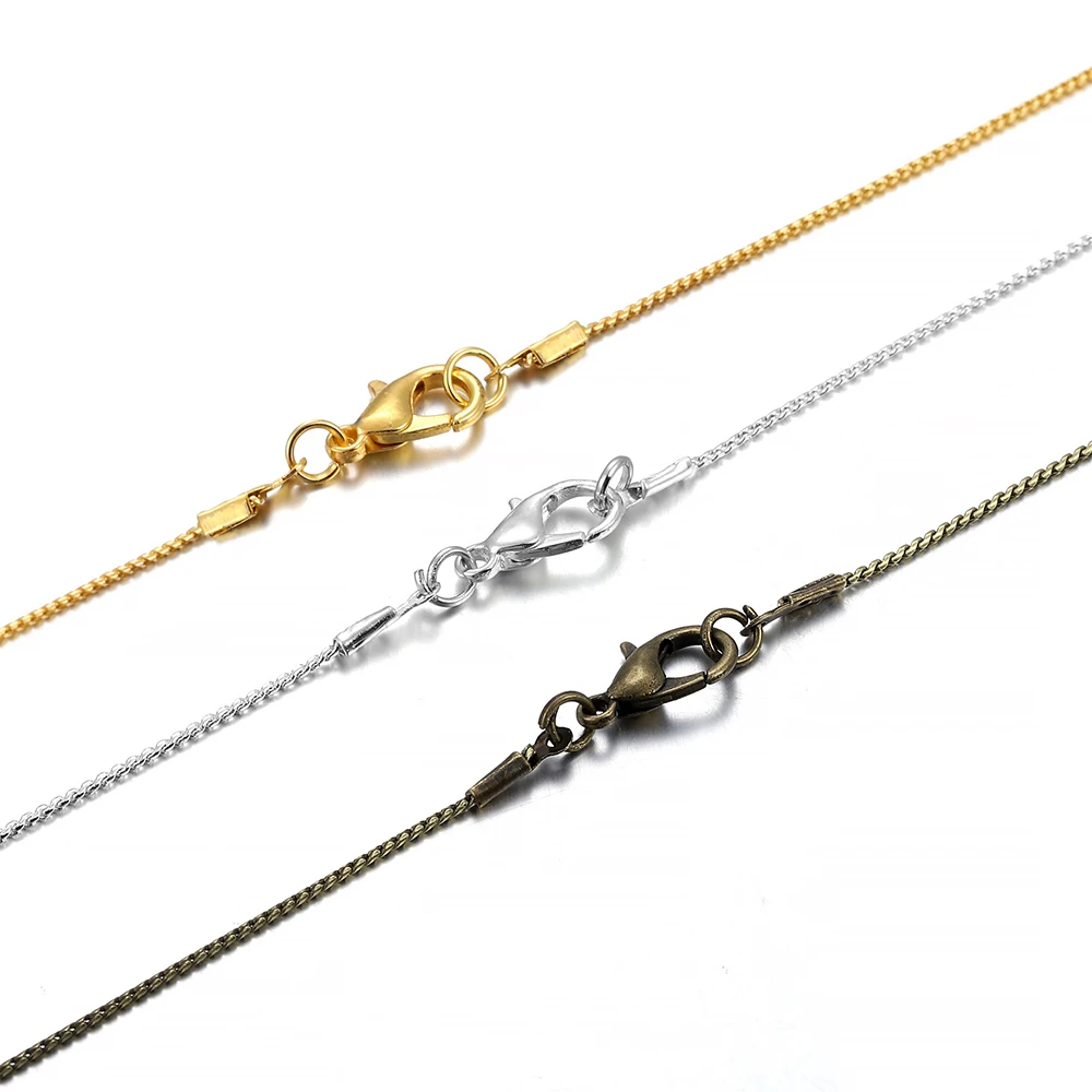 10pcs/lot Copper Snake Necklaces Chains 50cm Iron Link Chain