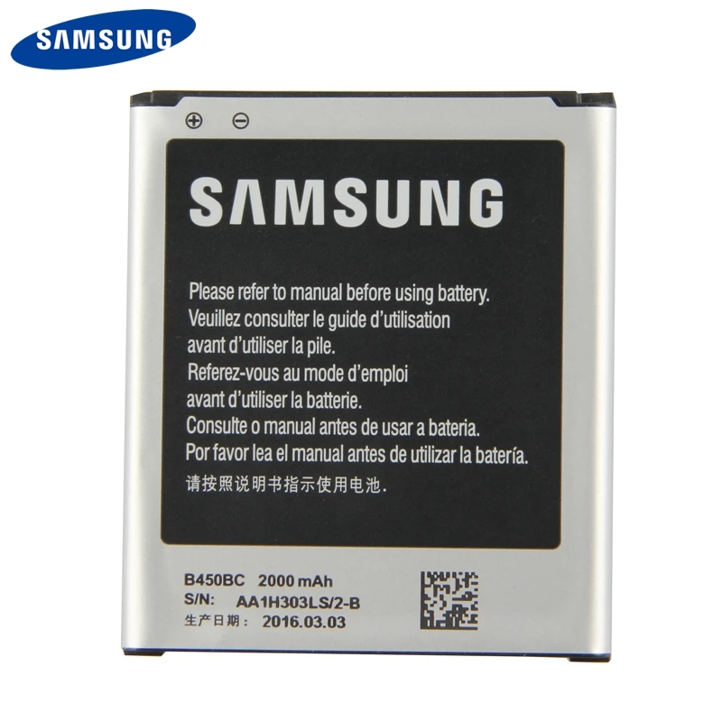 Оригинальный аккумулятор Samsung B450BC B450AE для GALAXY Core 4G SM G3518 G3568V 2000mAh|Аккумуляторы