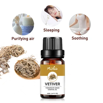 

Mishiu 10ML Vetiver Essential Oil Calmness Antibacterial Effect,Diffusers Essential Oil Relieve Body Stress Help Sleep Oil