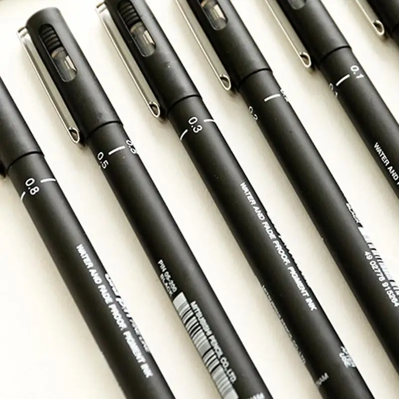 Fineliner Pigma Micron ручка для рисования 01 02 03 05 08 черная линии искусства комикс тонкая не