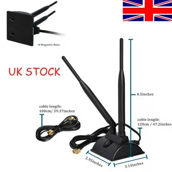 

UK WiFi Antenna & RP-SMA Male Connector 2.4GHz 5GHz Dual Band Wireless Antenna