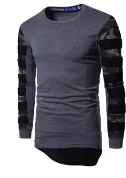 19ss мужские осенние футболки с длинными рукавами камуфляжные дизайнерские футболки с круглым вырезом весенние топы - Цвет: 4